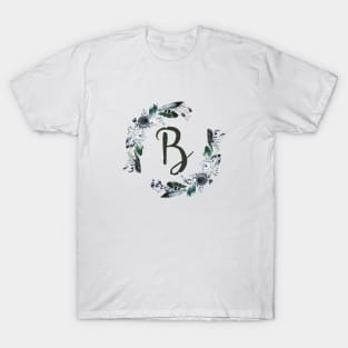 Floral Monogram B Dark Bohemian Flora T-Shirt